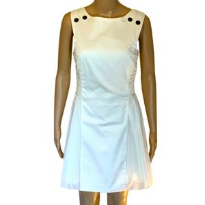 White ASOS Double Strap Rouched Cotton Dress US Size 12
